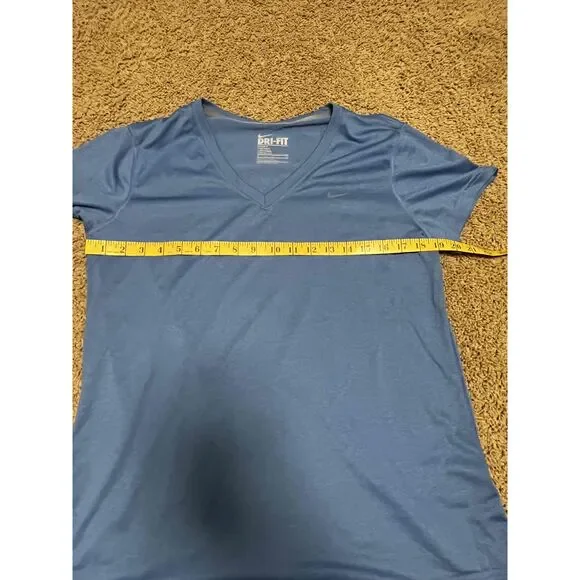 Womens Blue Athletic Dri-Fit V-Neck T-Shirt Size XL - Picture 3 of 5